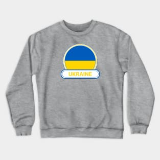 Ukraine Country Badge - Ukraine Flag Crewneck Sweatshirt